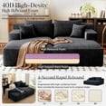 thumbnail image 4 of 80" Oversized Double Chaise Lounge Indoor,Corduroy Boneless Sleeper Sofa Bed with Deep Seat,Pillows for Living Room,Bedroom,Apartment, 4 of 13