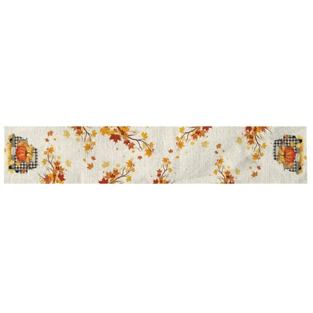 

Yejaeka Table Cloth Maple Leaf Pumpkin Print Table Cover Decorative Tools