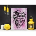 thumbnail image 3 of Inspirational Quotes She Believed She Could So She Did Poster Canvas Wall Art for NurseryHomeGirls Room Decor Pink Motivational Canvas Print Wall Art Painting Ready to Hang Gifts Easel &, 3 of 4