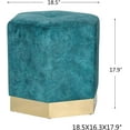 thumbnail image 3 of Joveco Vanity Stool Hexagon Ottoman Upholstered Footrest Footstool with Gold Plating Base, Accent Side Table for Living Room Bedroom Office (Blue), 3 of 15