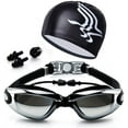 thumbnail image 1 of Ensemble de Lunettes de Natation et Bonnet - Lunettes de Natation avec Couvre-Nez, 1 of 4