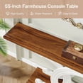 thumbnail image 2 of Tribesigns 55" Farmhouse Console Table - Vintage Sofa Entryway Table with Geometric Base, Brown & White, 2 of 7