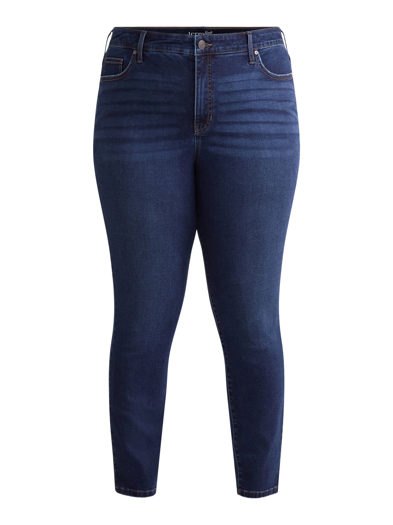 Terra & Sky Women's Plus Size Skinny Straight Jeans, Sizes 14W-34W
