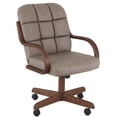 thumbnail image 2 of Chromcraft Douglas Swivel Dining Arm Chair in Walnut Wood Finish (Set of 2), 2 of 4