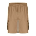 thumbnail image 4 of TINZ Men's Solid Color Drawstring Elastic Waist Cargo Shorts With Pockets Casual Loose Fit Straight Leg 5 Inch Length Pants Light Boy Shorts for Women Parish Shorts, 4 of 4