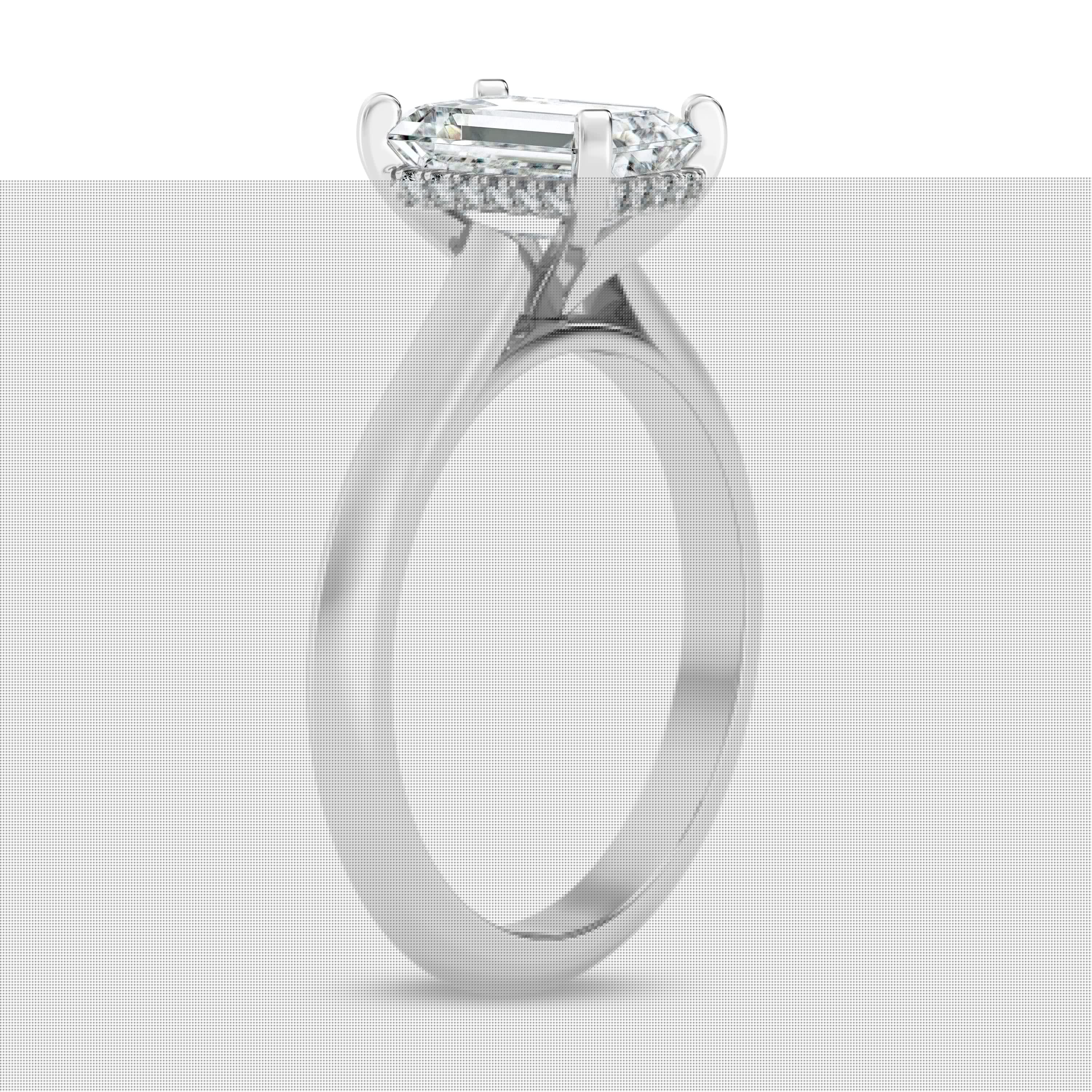 thumbnail image 2 of Ammo Jewel 2.2 Ct Emerald Cut Lab-Created Diamond Engagement Ring - 14K White Gold Plated with Prong Setting - Hidden Halo Wedding Ring for Women - Perfect for Anniversaries and Special Occasions, 2 of 3