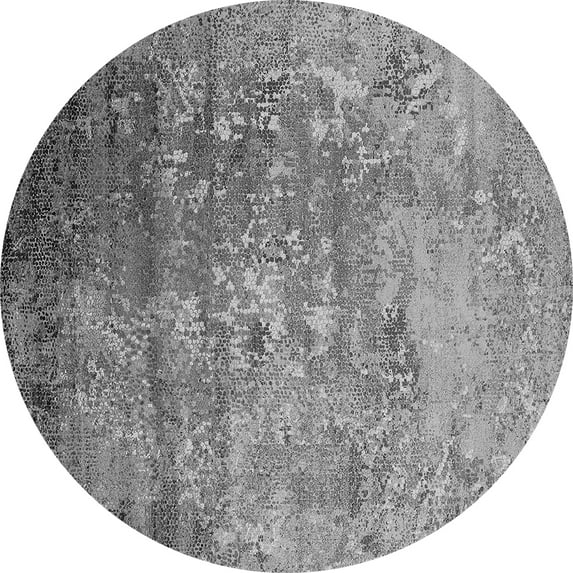 Ahgly Company Indoor Round Oriental Gray Industrial Area Rugs, 7' Round