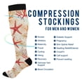 thumbnail image 2 of FORMRS Womens Knee High Socks Casual Long Thick Travel Daily Wear, 1 Pair, Orange Starfish, 2 of 6