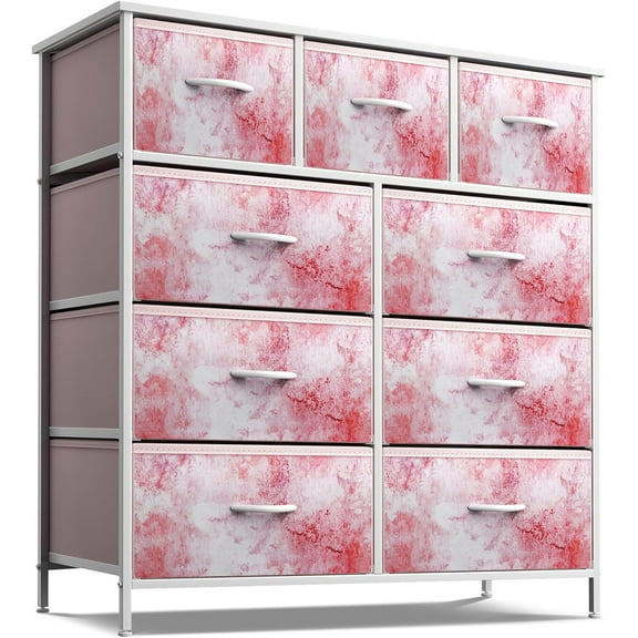 Sorbus Large 9 Drawer Dresser for Kids Bedroom, Tie-Dye Colors