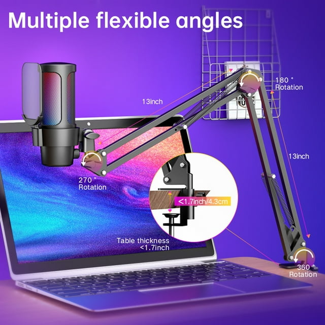 Microphone,Pick- Quick Compatible With Mode Pick- With Boom Quick Mute And Knob Boom Play Computer Mic Play Compatible Kit Mode Knob With Mute And Pick- Mic Usb Quick