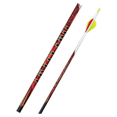 Outlaw Fletched Crested Arrows 6 Pack - 300 Spine - White - .005 Straightness - 32 Inch Carbon Hunting Arrows for Archery