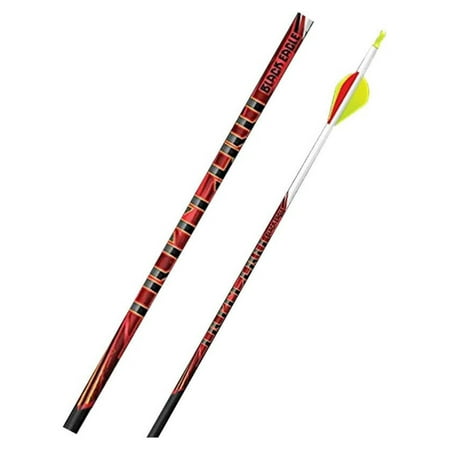 Outlaw Fletched Crested Arrows 6 Pack - 300 Spine - White - .005 Straightness - 32 Inch Carbon Hunting Arrows for Archery