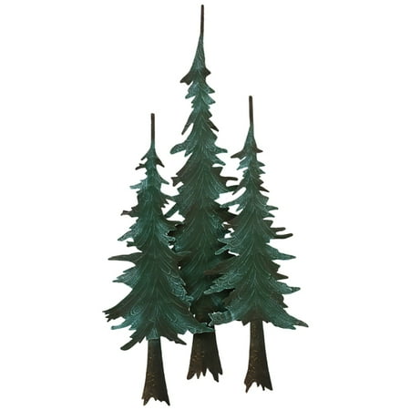 Metal Pine Tree Wall Cabin Sculpture Decor Metal Pine Tree Wall Cabin Sculpture Decor