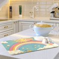 thumbnail image 6 of Yayeee Dish Drying Mat for Kitchen Counter 16"x18" Microfiber Absorbent Pad, Retro Beige Rainbow, 6 of 7
