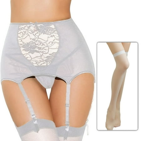 Xiaoxatg Womens Lingerie Sexy Women s Lace Embroidery See Through Panties Garter Belt With Stockings Vintage Corsets for Women Exotic
