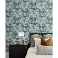 thumbnail image 2 of Harry & Grace Light Blue Playful Zebras Peel and Stick Wallpaper, 2 of 7