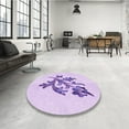 thumbnail image 3 of Ahgly Company Indoor Round Patterned Tyrian Purple Area Rugs, 4' Round, 3 of 6