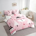 thumbnail image 3 of Manfei Christmas Snowman Child Twin Bedding Sets 7-Piece, Rustic Farmhouse Tree Bedding Comforter Set, Kawaii Love Heart Reversible Sheet Sets, Luxury Bedroom Decor, 3 of 7