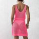 thumbnail image 5 of Mujeres Playa Humo, Nuevo Color Sólido Cuello en V Arco Corte Cubrir para el Desgaste Casual Y de Vacaciones, Vestido Ligero Estiramiento Túnica, 5 of 5