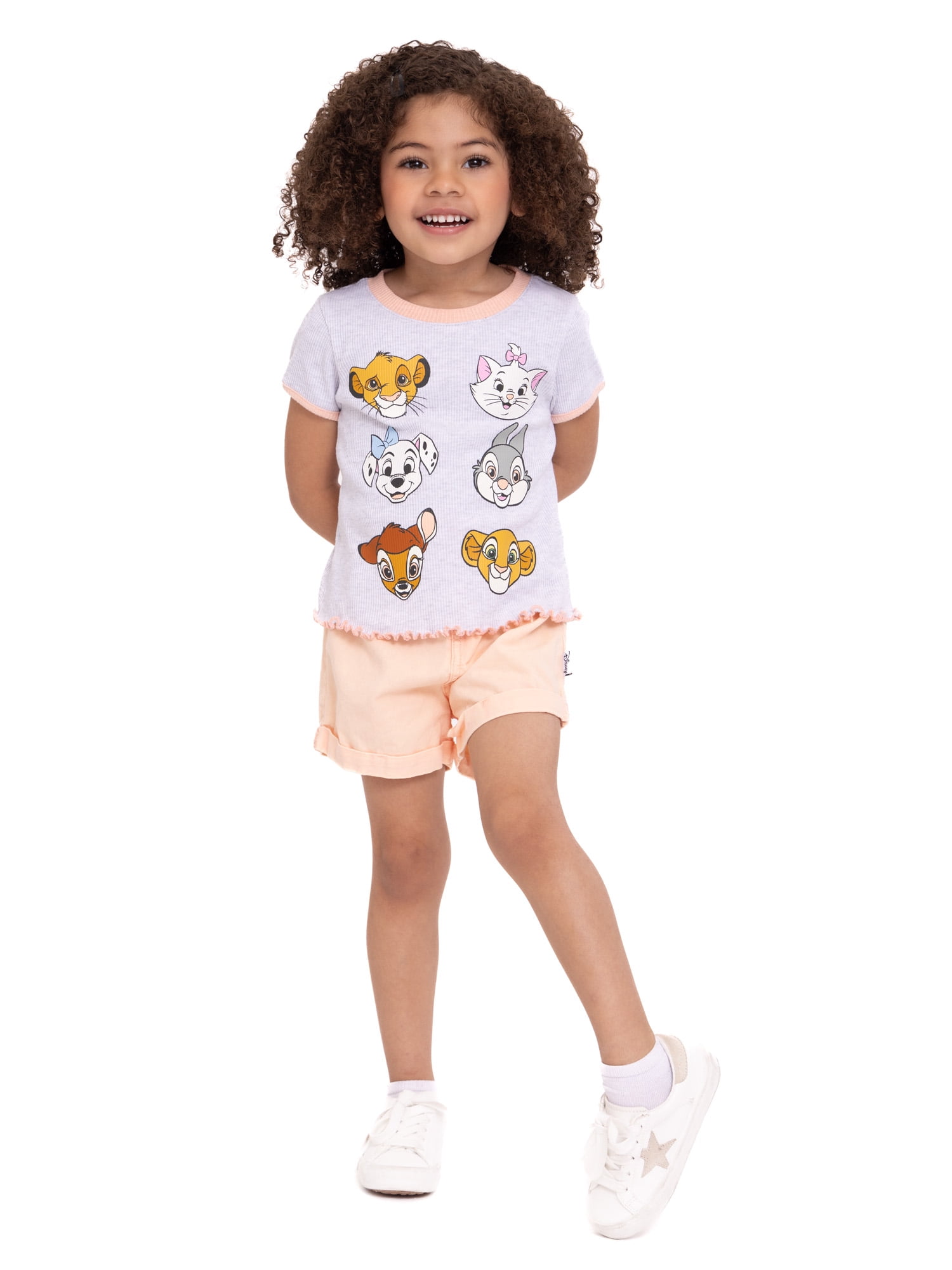 Disney Mickey & Friends Toddler Girls Top and Denim Shorts Outfit Set, 2-Piece, Sizes 12M-5T