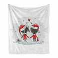 thumbnail image 1 of Christmas Soft Flannel Fleece Throw Blanket, Soul Mates Love with Santa Costume Family Romance in Winter Night Picture Print, Cozy Plush for Indoor and Outdoor Use, 60" x 80", Red White, by Ambesonne, 1 of 6