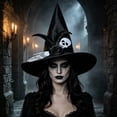 thumbnail image 3 of Fllostpr Halloween 14x15" Adult Prom Dress Up Witch Hat, Black Light Comfortable Decor for Party Masquerade Stage Performance, 3 of 7