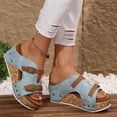 thumbnail image 2 of Domuza Orthopedic Sandals for Women Non Slip Slip on Arch Support Flat Wedge Sandals Wide Width Beach Slippers 2026 New Vacation Beach Foam Shoes Sky Blue 10（EU-43）, 2 of 5