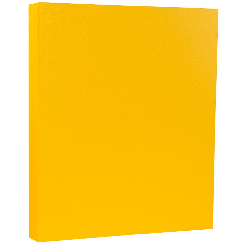 JAM Paper Cardstock, 8 1/2 x 11, 80lb Sun Yellow, 250 per Pack