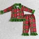 thumbnail image 2 of Venta al por mayor de ropa de dormir a cuadros de Navidad para niña, conjunto de manga larga con botones, pantalones con volantes, conjunto de pijamas infantiles, 2 of 2