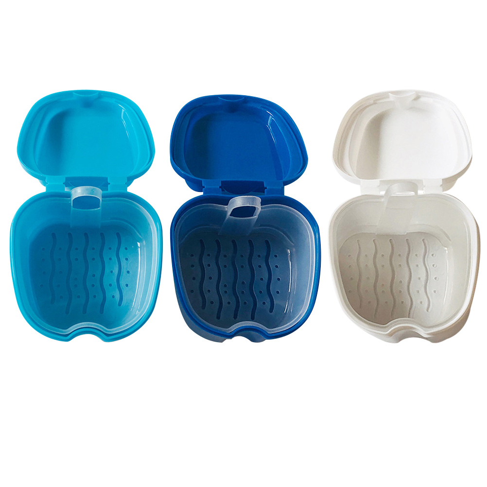 Denture Case Retainer Box Container False Teeth Bath Guard Mouth Cup