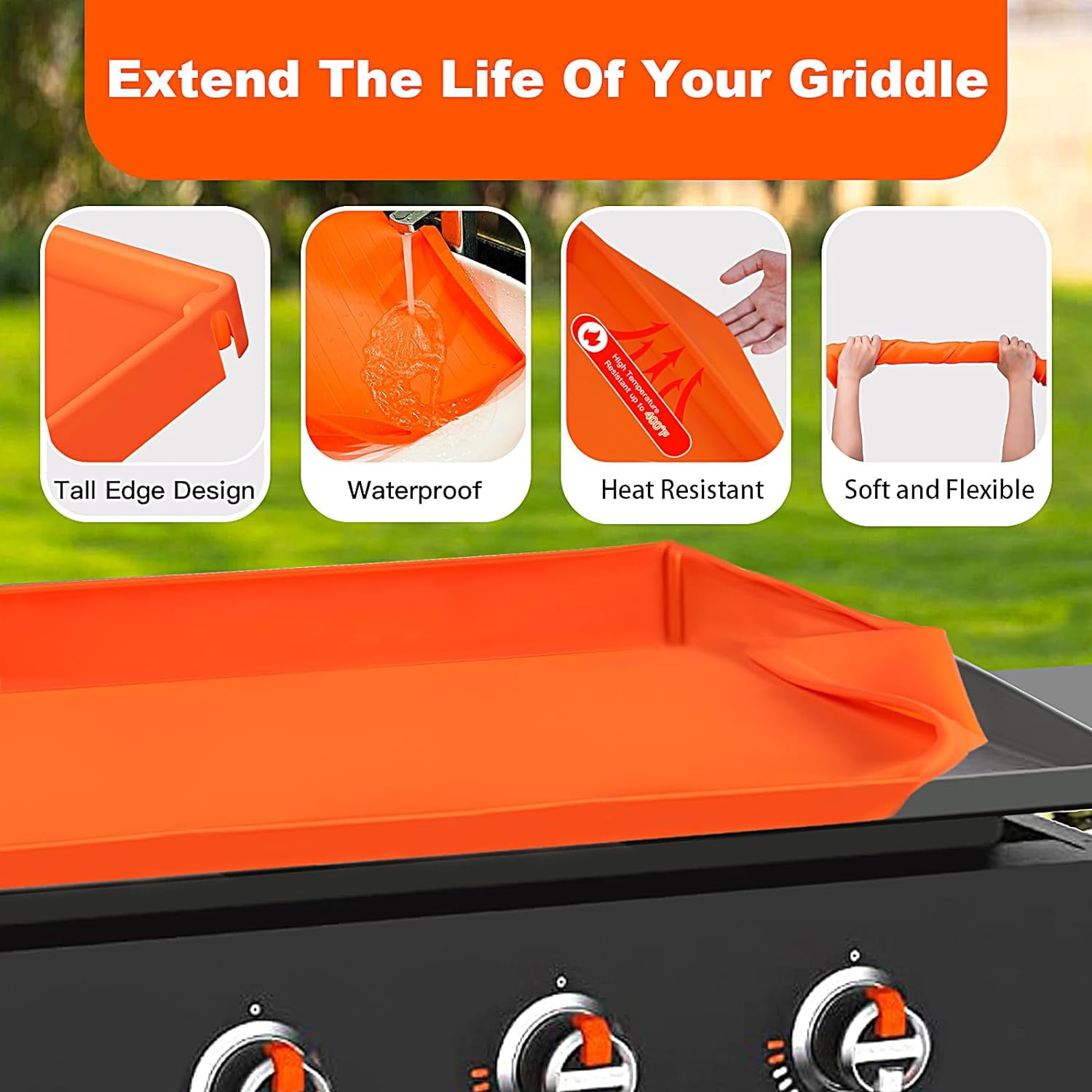 Griddle Cover for Blackstone, Upgraded Full-Edge 36 Inch BBQ Grill Cover Griddle Mat, Blackstone Cover Accessories, Protect Griddle from Rust, Rodents, Insects, Debris