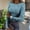 09-Royal Blue, variant on Women's Crew Neck Long Sleeve T-Shirt Ribbed Knit Slim Fit Floral Print Fall Winter Casual Layering Fitted Top 03-Blue M