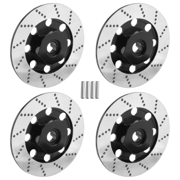 4PCS Metal Brake Disc Wheel Rim Box Hex Adapter 12mm for 1/10 D4 On-Road Racing RC Car Parts,Black