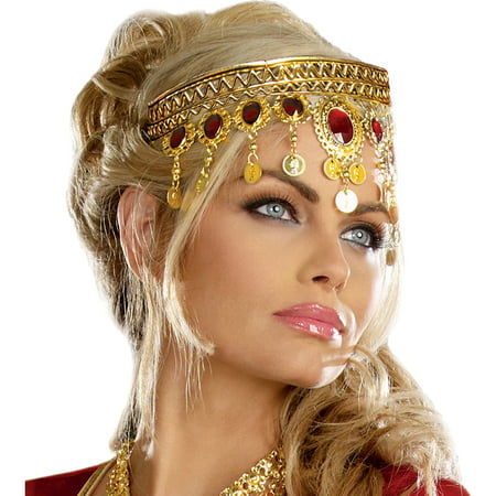 Morris Costumes Womens Headpiece Gold Metal Dripping Rubies One Size, Style RL9516