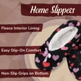 thumbnail image 5 of BambooMN Women's Heart Stripes Slippers Non-Slip Grips - Black Hearts - Medium - 1 Pair, 5 of 6