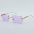 thumbnail image 1 of Gafas de sol cuadradas decorativas sin marco de color para hombres y mujeres, gafas de sol retro de metal, 1 of 6