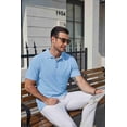 thumbnail image 4 of COOFANDY Mens Knit Shirt Polo Short Sleeve Textured Polo Casual Golf Shirts Lightweight Summer Beach Top, 4 of 6