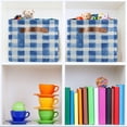 thumbnail image 6 of Yayeee Canvas Storage Basket with Handles for Shelves Fabric Bins Closet Organizer, Blue Plain, 6 of 8