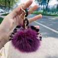 thumbnail image 1 of Llavero con forma de bola de pelo artificial, accesorio esponjoso, abalorio para bolso de coche, 1 of 6