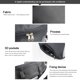 thumbnail image 4 of Mochila impermeable para motocicleta Vislone, bolsa trasera expandible hasta 28L con correas ajustables, ideal para cascos y accesorios - Hecha en tela Oxford 1680D resistente, color negro/gris, 4 of 6