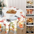 thumbnail image 4 of Thanksgiving Tablecloth Round 60 Inch Autumn Watercolor Leaf Table Cloths Polyester Fabric Fall Leaf Seasonal Table Cover for Kitchen Dining Room Picnic Party Autumn/Fall Outdoor, 4 of 6