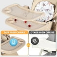 thumbnail image 4 of Loewten 3-in-1 Baby High Chair,Convertible Baby Swing,Foldable Infant Dining Chairs Seat with Wheels for Babies and Toddlers,Brown, 4 of 11