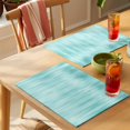 thumbnail image 4 of Turquoise Placemats Set of 8 Modern Abstract Art Ombre Striped Place Mats Indoor Wipeable Table Mats Washable Cloth Dining Table Placemats for Kitchen Holiday Party Home Decor 13x19 Inch, 4 of 9