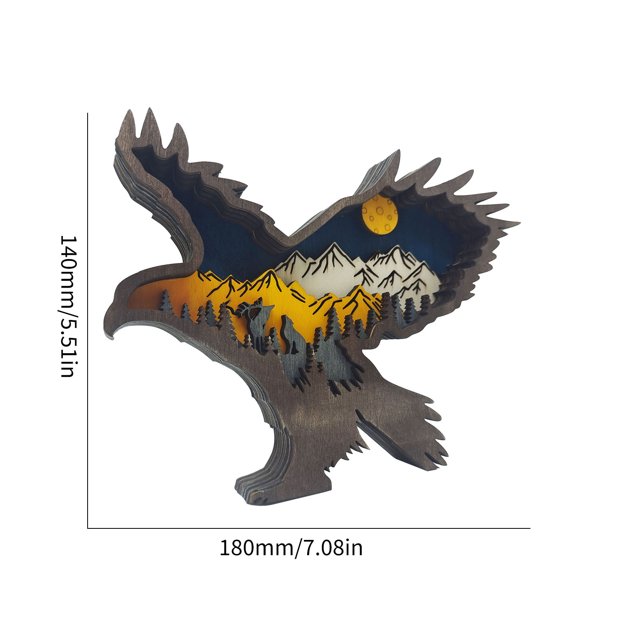 Estatua del águila - Águila tallada con adornos de luces Escultura Estatuilla decorativa Likrtyny Libre de BPA