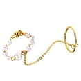 thumbnail image 2 of 1pc Cadena simple Anillo de dedo creativo Retro Retro Anillo de perla Ring Chic Ring de cadena, 2 of 5