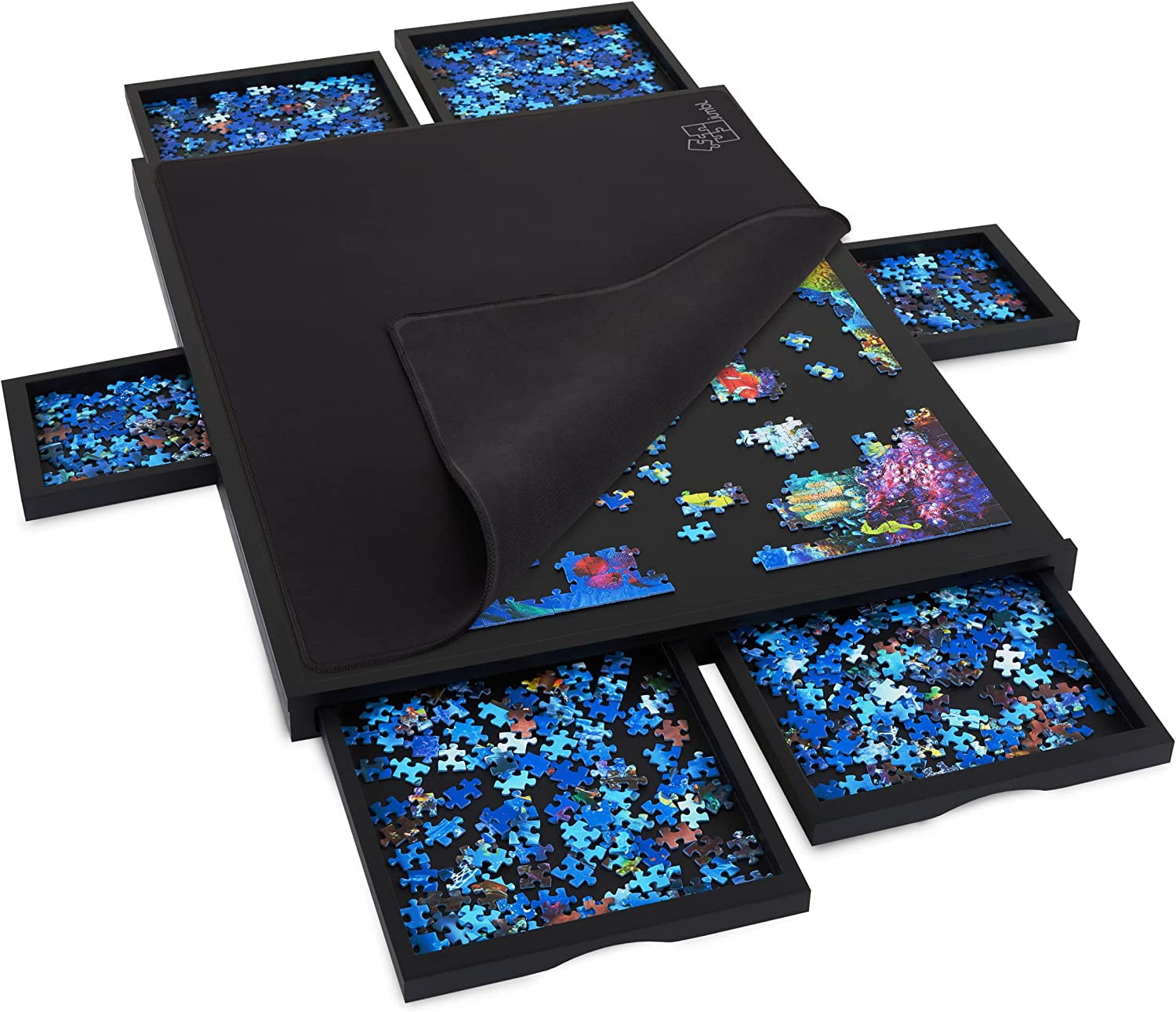 Jumbl 1000 Piece Puzzle Board w/Mat, 23” x 31” Wooden Jigsaw Puzzle