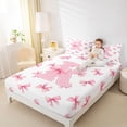 thumbnail image 3 of Erosebridal Girls Letter R Bow Bed Sheets,Cute Bows Kawaii Bowtie King Sheets For Girls Teens 4pcs, 3 of 6
