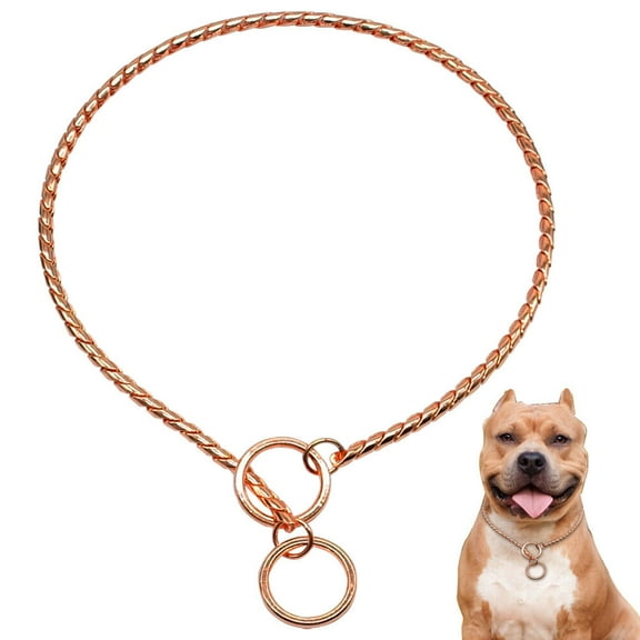 Pet Artist Rose Gold Dog Check/Choke Chain Collar Pet Metal Show Curb Snake Collars Slip