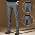 thumbnail image 5 of Pantalones de traje de hombre de talla grande de algodón rectos pantalones de verano para hombre vintage formal 2024 ropa de tela de sastrería elegante caliente, 5 of 5