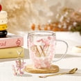 thumbnail image 6 of Gifts for Women Glass Coffee Mugs Unique Christmas Birthday Xmas Gifts for Women Her Ladies Espresso Tea Cups Personalised Best Friend Gift Cute Pink Double Walled Glass Mugs Valentine's Mother's Day, 6 of 9
